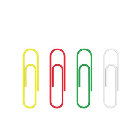 Office paper clips 28 mm color 200 pieces Erich Krause, plastic box 19740-1