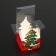 New Year. Box a gift New Year's folding PVC with handles, "Funned Christmas tree", 9 x 9 x 9.5 cm.