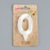 Candle in the Cake "Fine", number "0", pearl, 6.5 cm