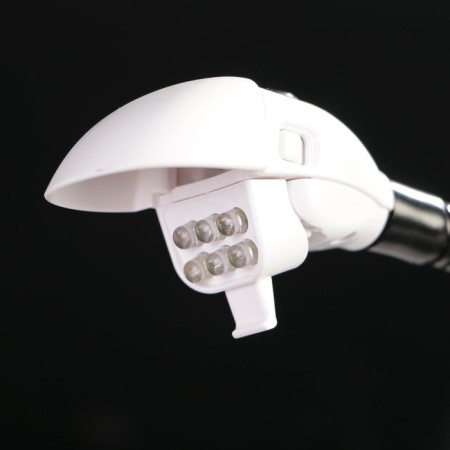 Lupa desktop 10x d = 12 cm, on a flexible leg with backlight, white-4