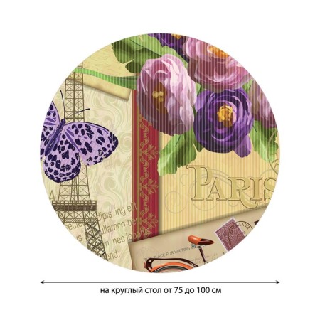 The tablecloth on the table “Interesting postcard”, round, oxford, elastic band, size 120x120 cm, diameter 75-100 cm-1