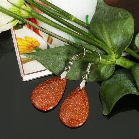 Earrings mini "Aventurine ricep" drop