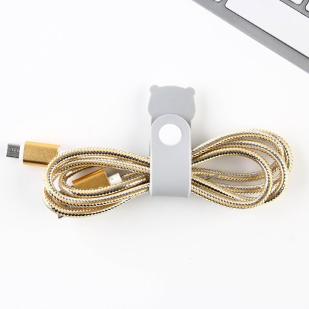 Set of wire holder+Micro USB “Winter” cable, 1A, 1m-2