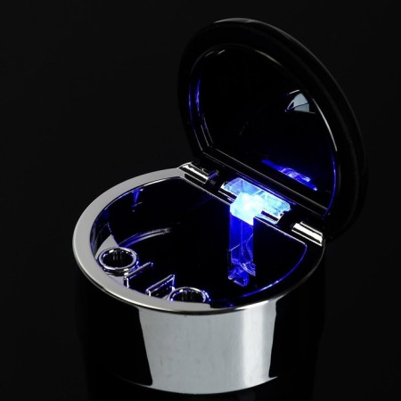 Torso car ashtray with backlight, skull, black-3