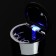 Torso car ashtray with backlight, skull, black