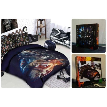 Less Win -linen euro "Bikers", size 220x240 cm, 200x220 cm, 70x70 cm - 2 pcs