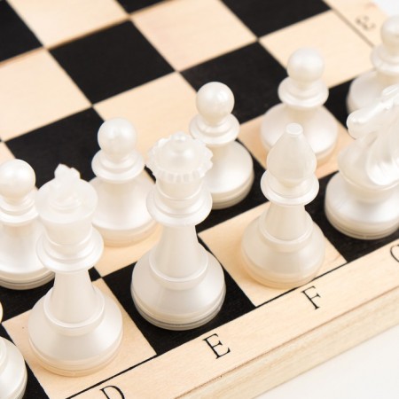 Chess "Pig", board wood 29 x 29 cm, Figures plastic, King H-7.2 cm, Pig H-4 cm-3