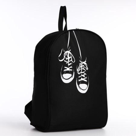 School Textile Backpack "Sneakers", 38x14x27 cm, black color-1
