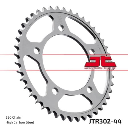 The rear star, driven JTR302 steel, chain 530, 44 teeth