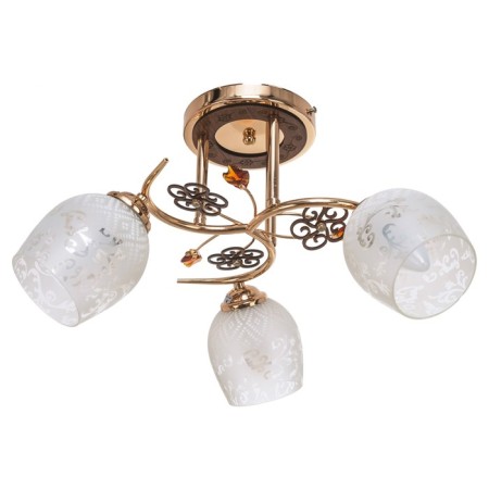 Lamp Ceiling Economy Service 1425YX/3FGD WT, 3x40W, E27, 26x49x49 cm, Golden color