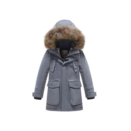 Winter park for a boy, height 134 cm, gray color