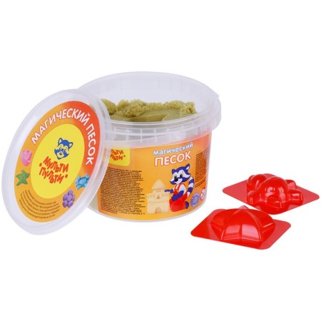 Sand for modeling "magic sand", yellow, 500 g, 2 forms.