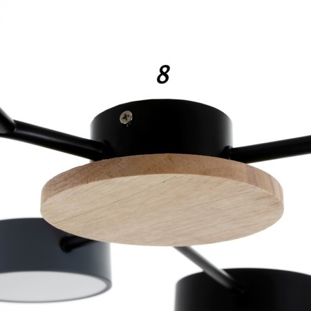 Chandelier 1319/6BKGR LED 144W 3000-6000K black, gray 75x75x5 cm Bayerlux-6