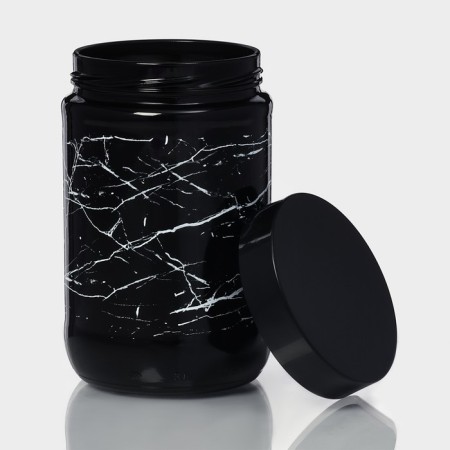 Glass Bank for bulk products "Marbl", 660 ml-2