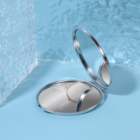 Folding mirror, d 6 cm, silver color-2