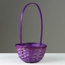 Wicker basket, 20 x 11/35 cm, purple, bamboo