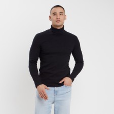 Turtleneck Men's Minaku: Basic Line Man Black Color, size 46