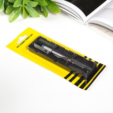 Tool for creativity knife + 6 blades metal 1x21.5x7 cm-1