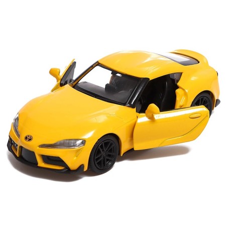Metal machine Toyota Supra, 1:32, doors, inertia, yellow color open-3