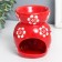 Aroma lamp ceramics "butterflies" white flowers on red 8x8x10 cm