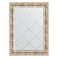 Mirror with engraving in the baguette frame, Provence with weaving 70 mm, 63x86 cm