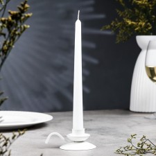 Retro candlestick metal per 1 candle, 10x4 cm, white