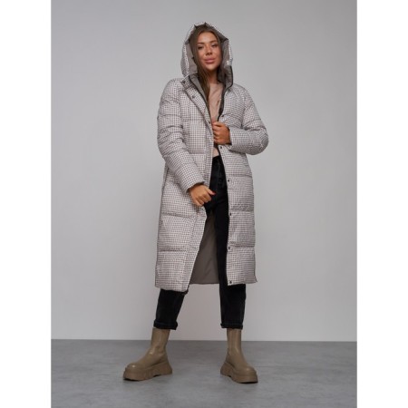 Coat insulated two -sided female, size 48, brown color-23