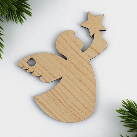 The suspension is wooden on the “Angel” substrate 9.4 x 7.1 cm.-2