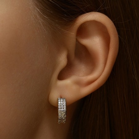 Cooping earrings admiration, white color in gold, d = 1.5 cm-1