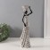 Polystone souvenir "African with a plate on her head" White with black 10.5x6.5x33 cm