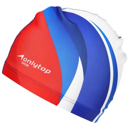 Шапочка для плавания взрослая ONLYTOP, тканевая, обхват 54-60 см-9