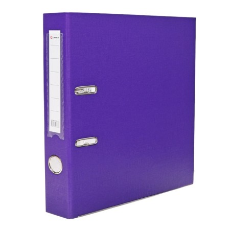 A4, 50 mm registrar, calligrata, PVC, embossing "Len", metal edging, pocket for a spine, assembled, purple, mix-10