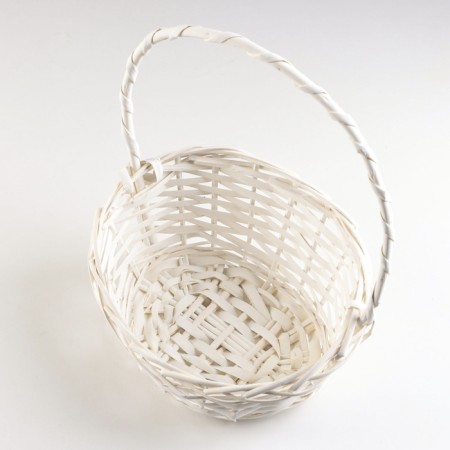 Wicker basket, 26x21x8x13x32 cm, white, willow-2