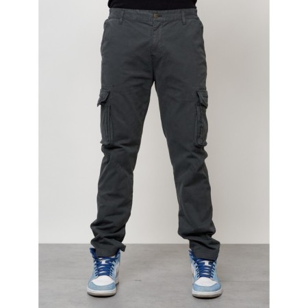 Cargo jeans men, size 54, dark gray color-1