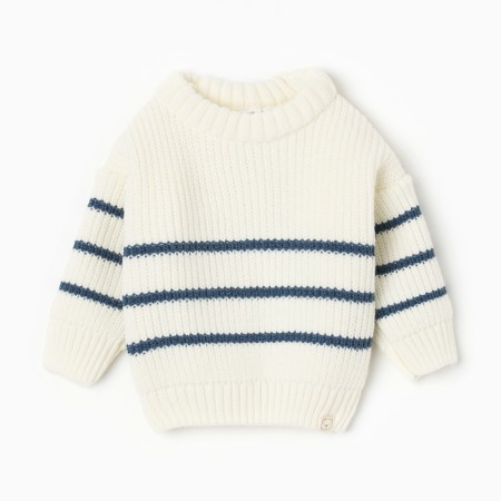 Jumper knitted baby I Blueberry, r.68-74, milk