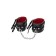Shackles with two belts and a red lining Pecado BDSM, leather, black