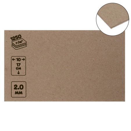 Binding cardboard (shell -shaped) 2.0 mm, 10 x 17 cm, 1250 g/m2, gray