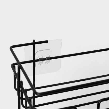 Rectangular shelf 3-long, 12.5 × 66 × 29.5 cm, black color-2