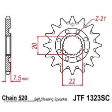 Leading star JT SPROCKETS JTF1323-13SC, chain 520, 13 teeth