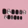 Black overhead nails, 12 pcs, with adhesive plates, soft square shape, black/white color