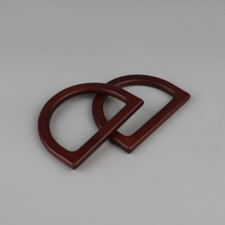 Handles for the bag wooden, 12 × 8.5 cm, 2 pcs, dark brown color-1
