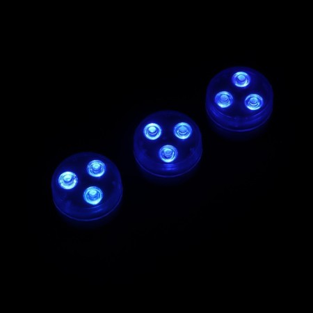 Waterproof lamp minimal mini, 3 x 1.9 cm, 3 pcs, from CR2032 (in set), remote control, rgb, IP68-8