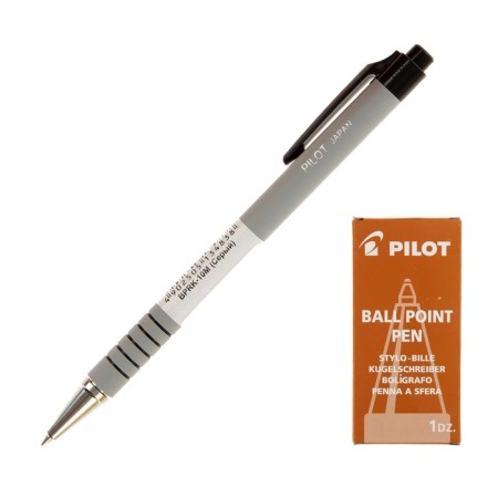 Handle Automatic Pilot Ball, node 0.7 mm, blue -blue ink, Soft Touch case, Gray body.