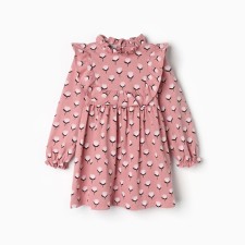 Dress for girls, pink color, height 92 cm