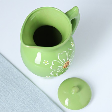 Kuvshin "Dacha" 1 l / 22.5x13.5cm, chamomile green-3