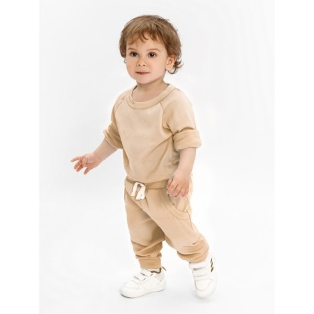 Blood wool and sliders children's fashion, height 80 cm, beige color-3
