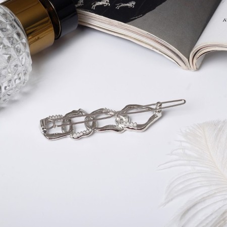 Invisibility for hair "Liberty" loops, 5.5 cm, silver-1