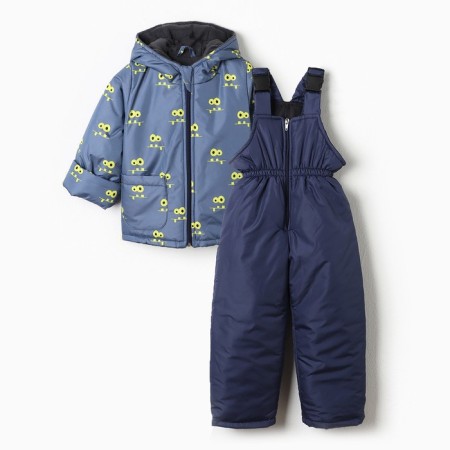 Demi-season suit for a boy, blue color, height 80-86 cm