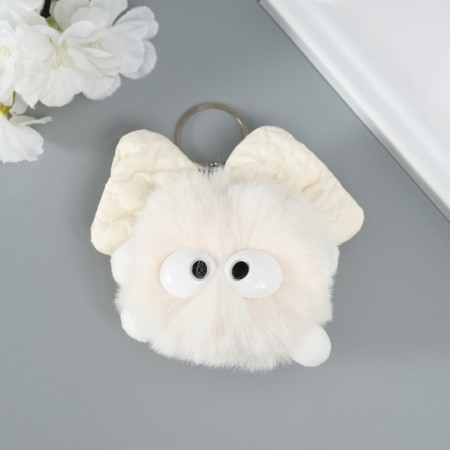 Fluffy on the ring "Masya with a large bow" white 12x8x8 cm-1