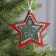Christmas tree toy "Red Star with a deer", from batteries, a glow of warm white